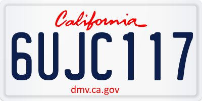 CA license plate 6UJC117