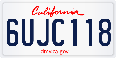 CA license plate 6UJC118