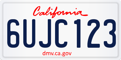 CA license plate 6UJC123