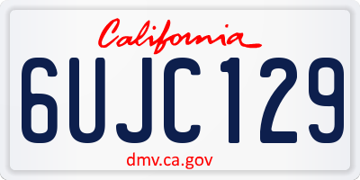 CA license plate 6UJC129