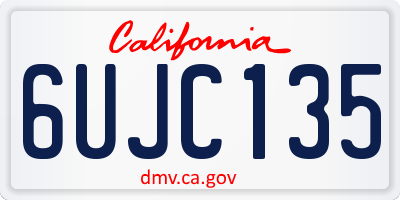 CA license plate 6UJC135