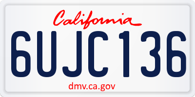 CA license plate 6UJC136