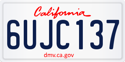 CA license plate 6UJC137