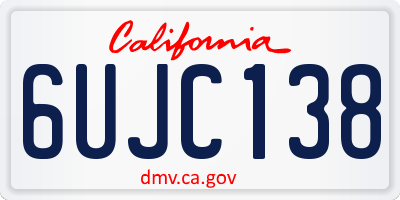 CA license plate 6UJC138