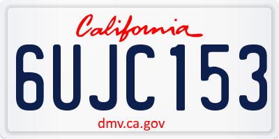 CA license plate 6UJC153