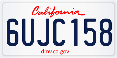 CA license plate 6UJC158