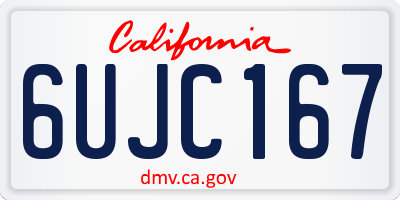 CA license plate 6UJC167