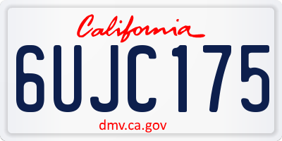 CA license plate 6UJC175
