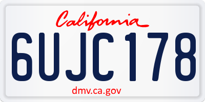 CA license plate 6UJC178