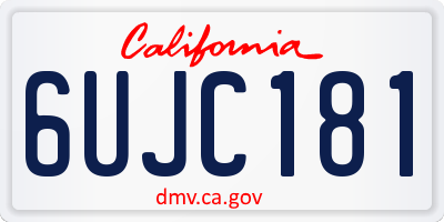 CA license plate 6UJC181