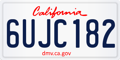 CA license plate 6UJC182