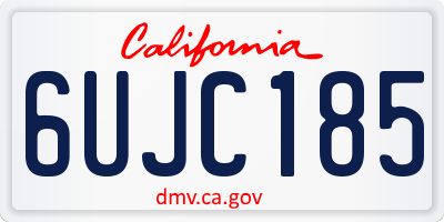 CA license plate 6UJC185