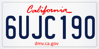 CA license plate 6UJC190