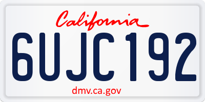 CA license plate 6UJC192