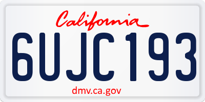 CA license plate 6UJC193