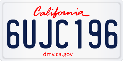 CA license plate 6UJC196