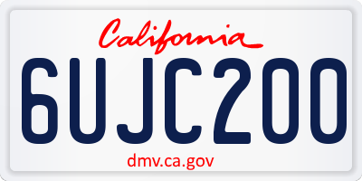CA license plate 6UJC200