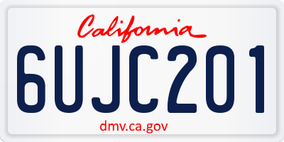 CA license plate 6UJC201