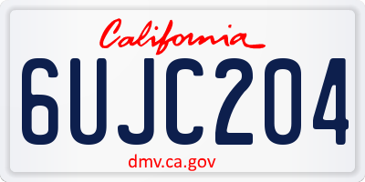 CA license plate 6UJC204