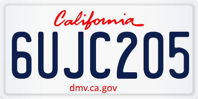 CA license plate 6UJC205