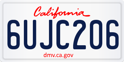 CA license plate 6UJC206