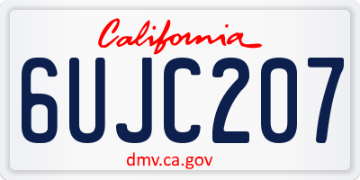 CA license plate 6UJC207