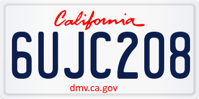 CA license plate 6UJC208