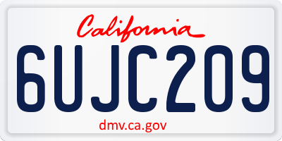 CA license plate 6UJC209