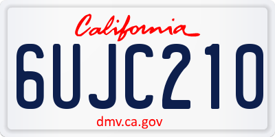 CA license plate 6UJC210