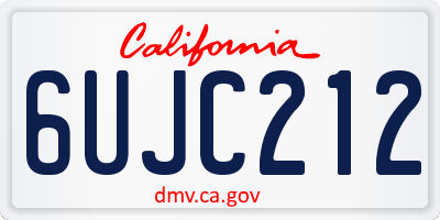 CA license plate 6UJC212