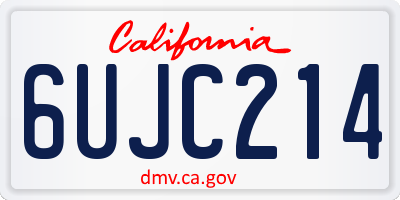 CA license plate 6UJC214