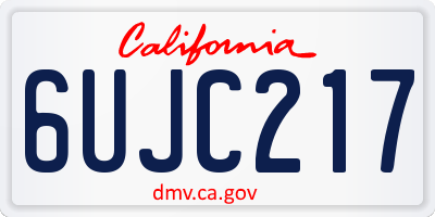 CA license plate 6UJC217