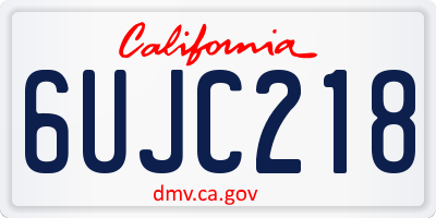 CA license plate 6UJC218