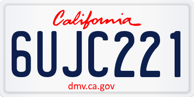 CA license plate 6UJC221