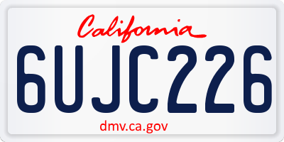CA license plate 6UJC226