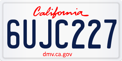 CA license plate 6UJC227