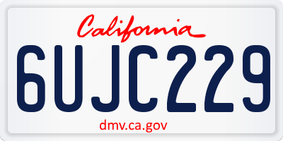 CA license plate 6UJC229