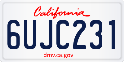 CA license plate 6UJC231