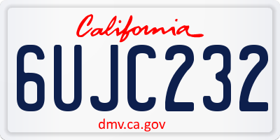 CA license plate 6UJC232
