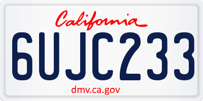 CA license plate 6UJC233