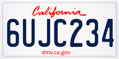 CA license plate 6UJC234