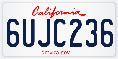 CA license plate 6UJC236