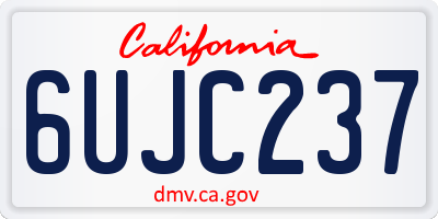 CA license plate 6UJC237