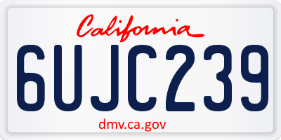 CA license plate 6UJC239