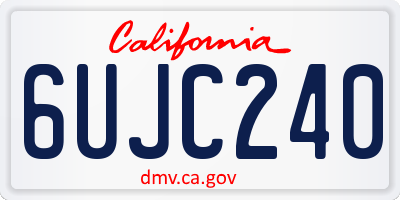 CA license plate 6UJC240