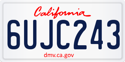 CA license plate 6UJC243