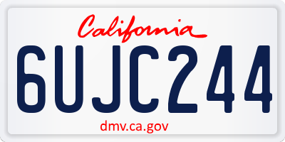 CA license plate 6UJC244