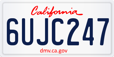 CA license plate 6UJC247