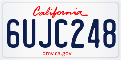 CA license plate 6UJC248