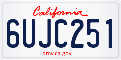 CA license plate 6UJC251